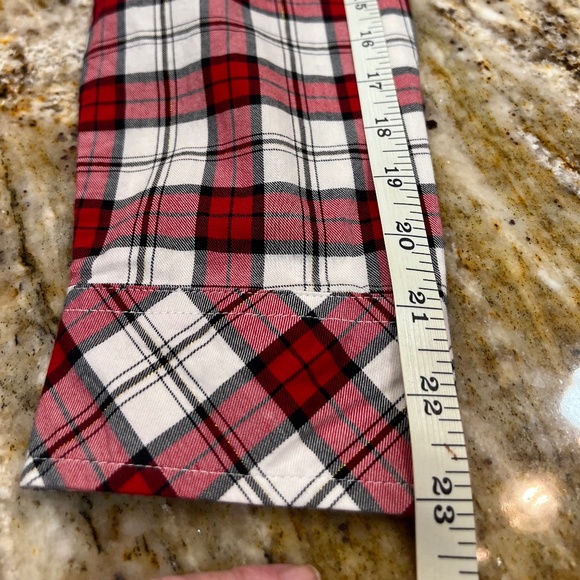 Talbots LARGE PETITE red/black/white plaid with a metallic thread.  EUC!!!!! - Picture 11 of 13